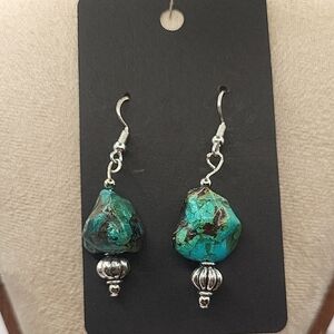 Turquoise and Silver Dangle Earrings